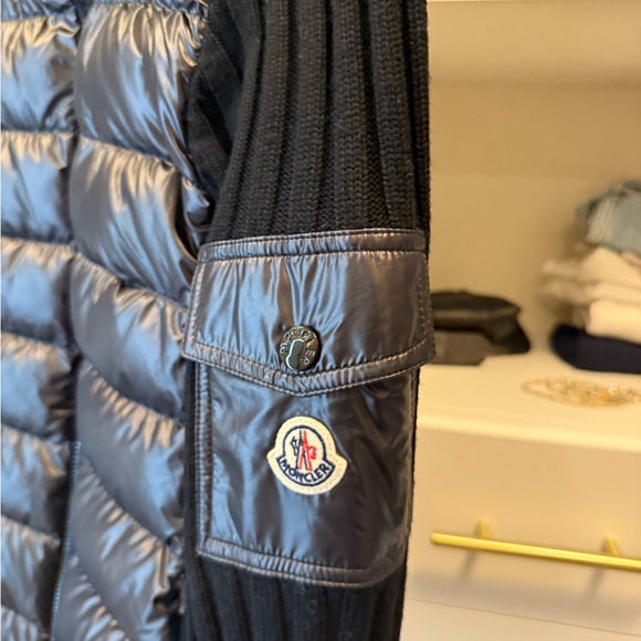 Moncler Black Puffer Jacket/Knit with Glossy Vest Finish - Picture 2 of 8